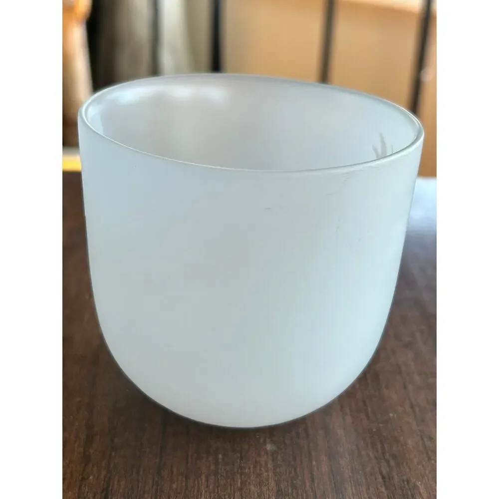 Leonardo frosted white glass votive holder small vase palm tree